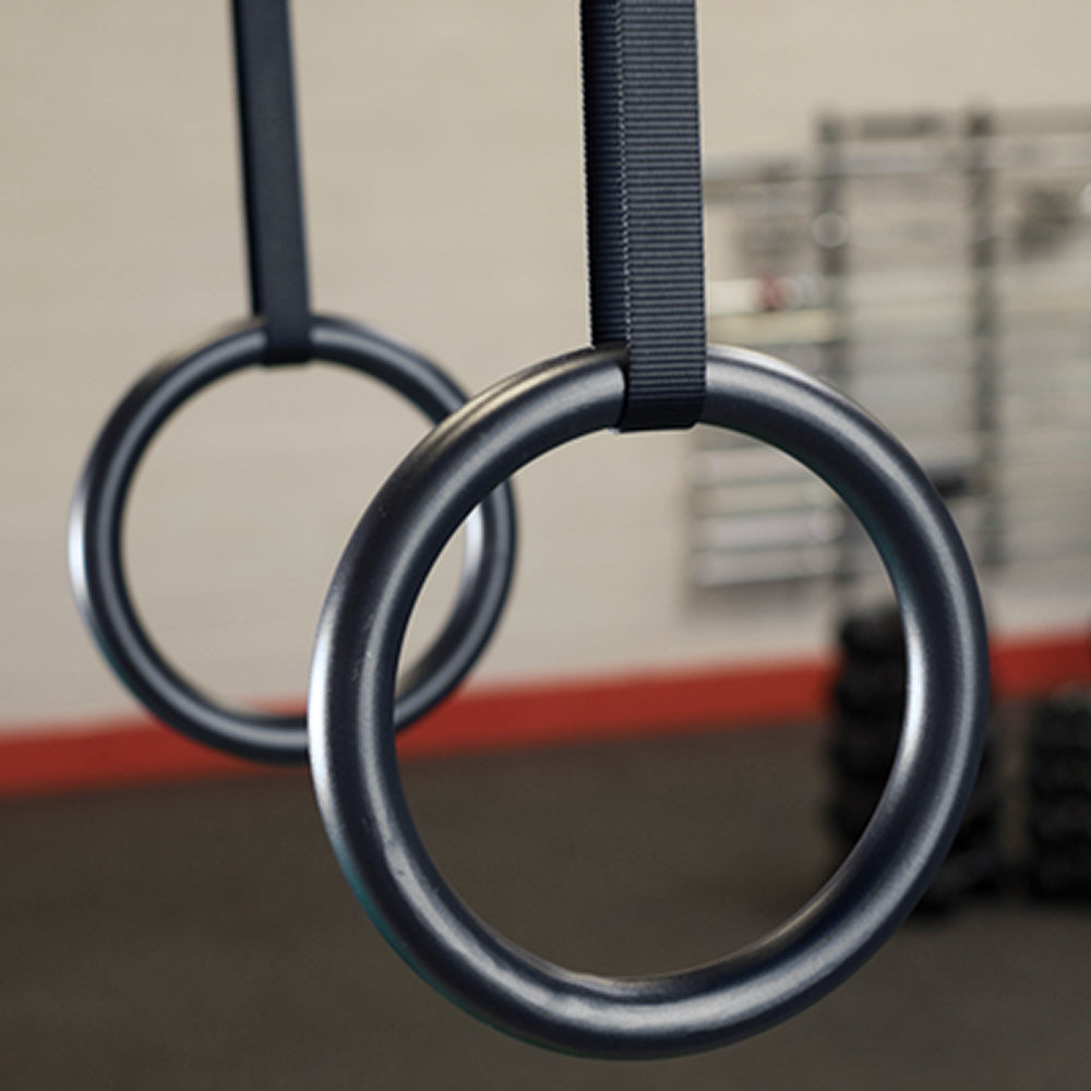 Body-Solid Tools Anneaux en Acier Noir BSTRINGS