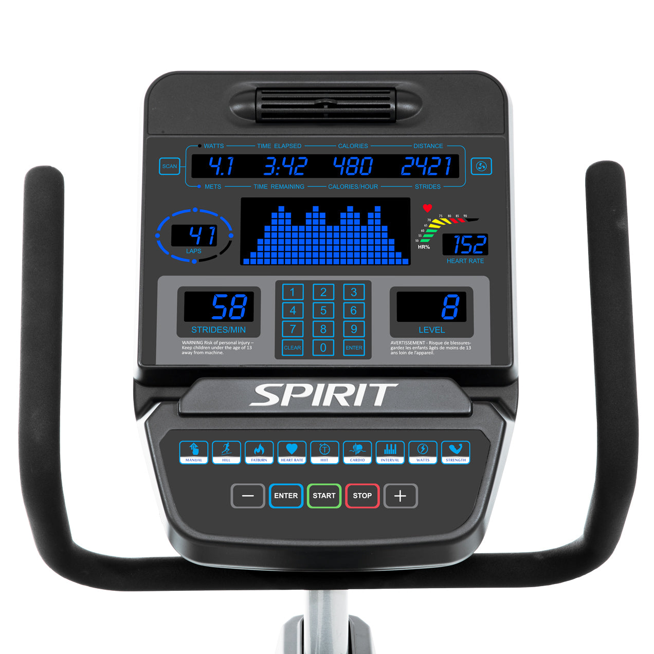 Spirit Fitness Vélo Semi Couché CR900LED