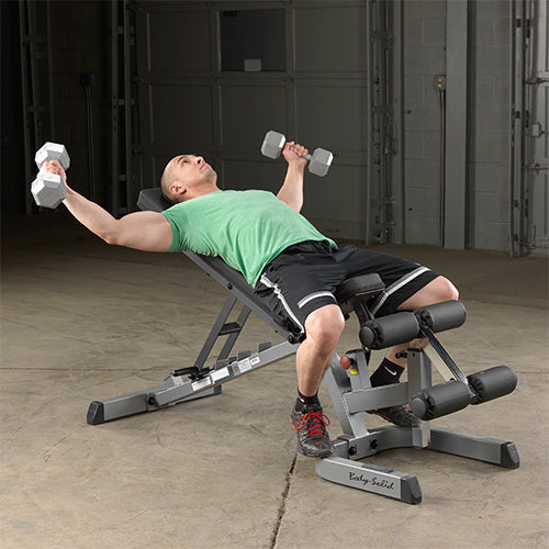Body-Solid Banc professionnel plat, incliné-décliné GFID71B