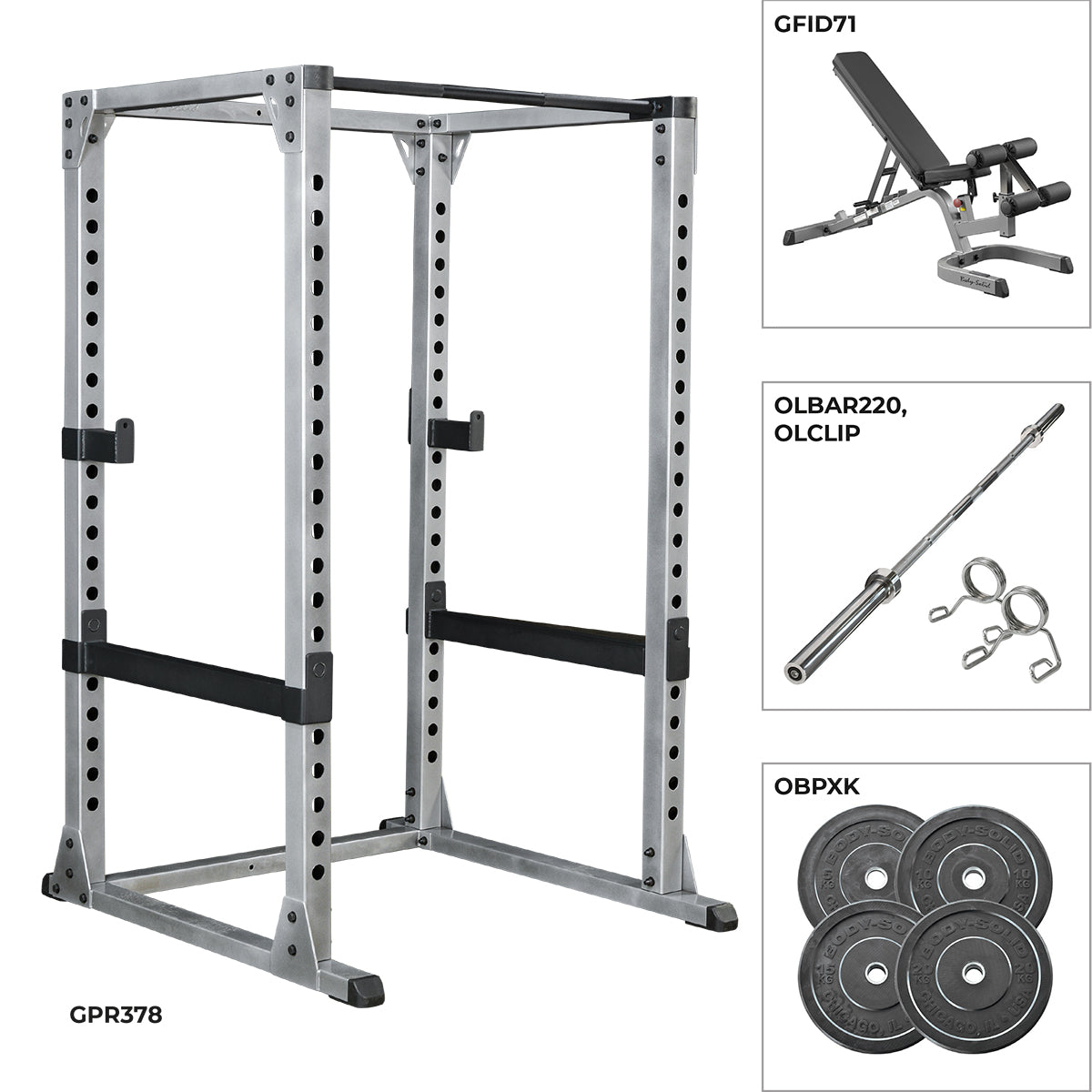 Body-Solid Power Rack Chicago Set GPR378CHPD